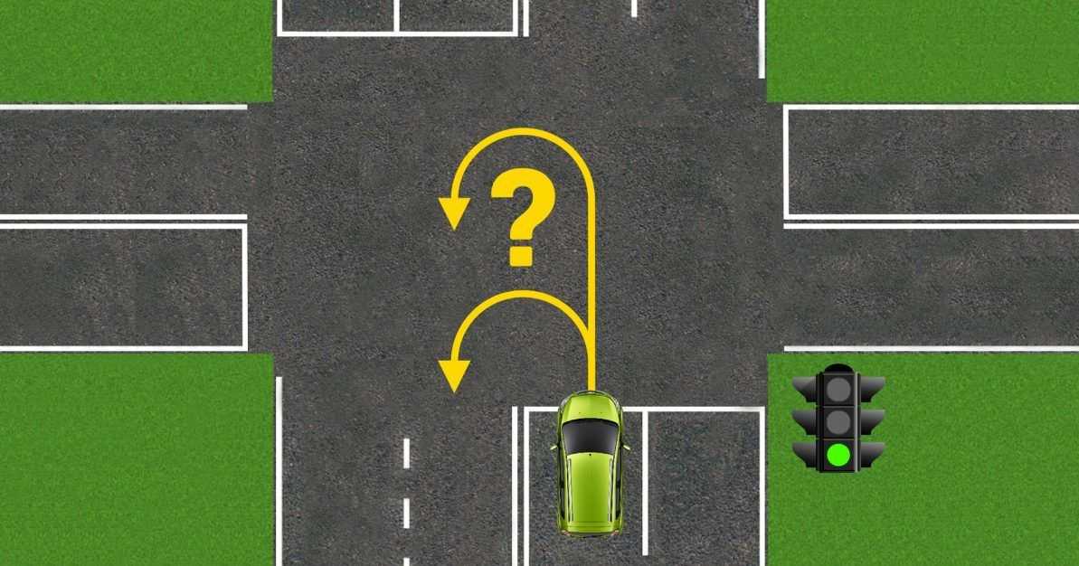 Как правильно совершить разворот на перекрестке со светофором?