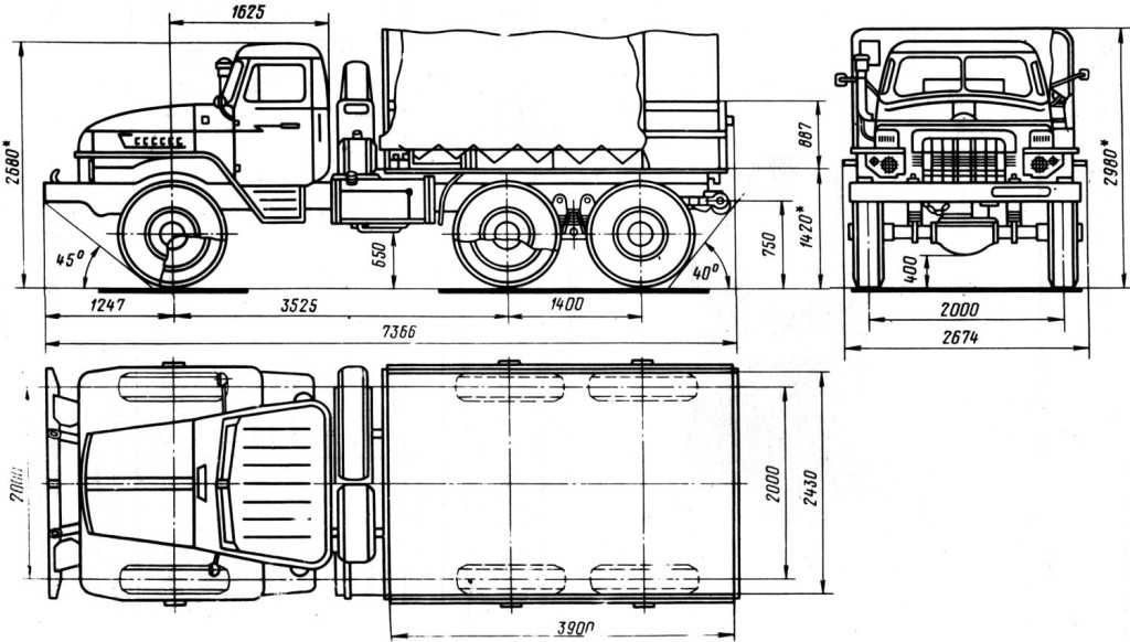 Чертеж урал 4320 компас