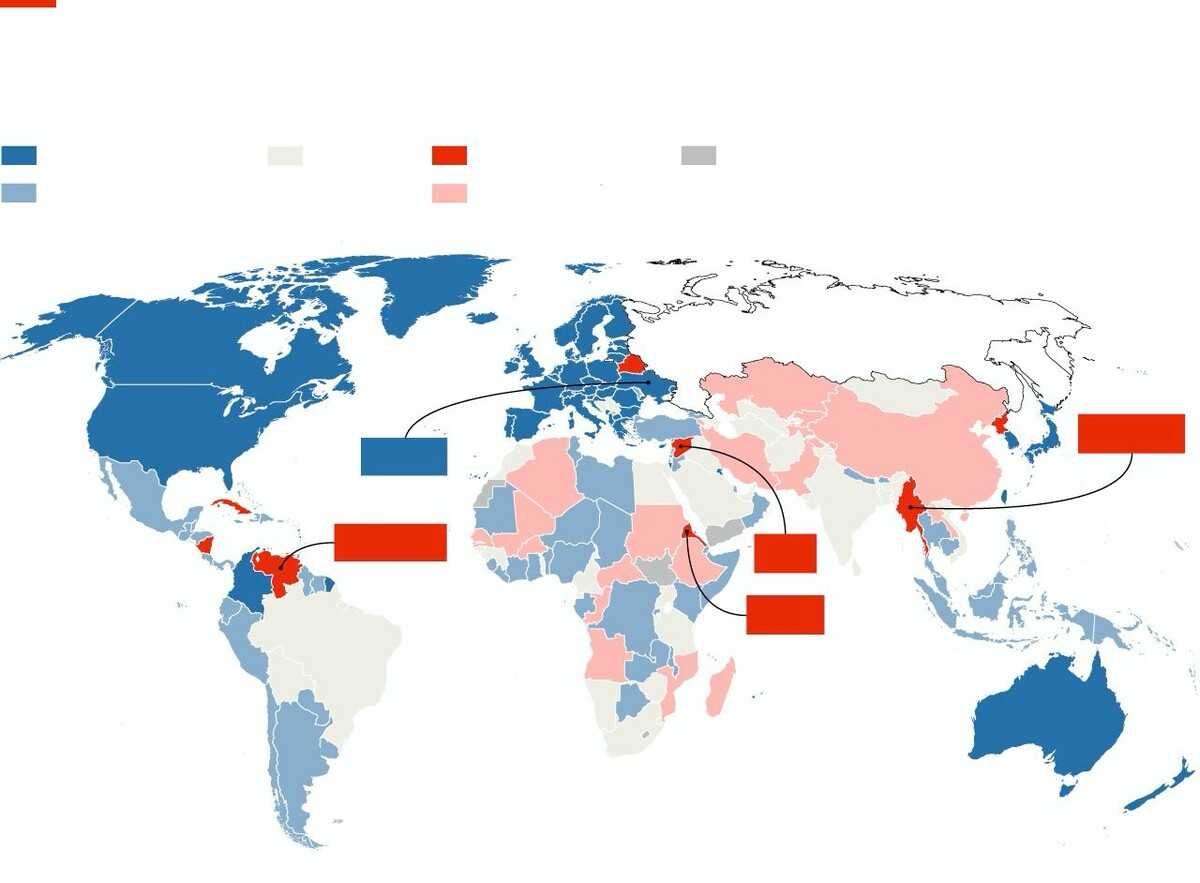 Карта кто за россию а кто против