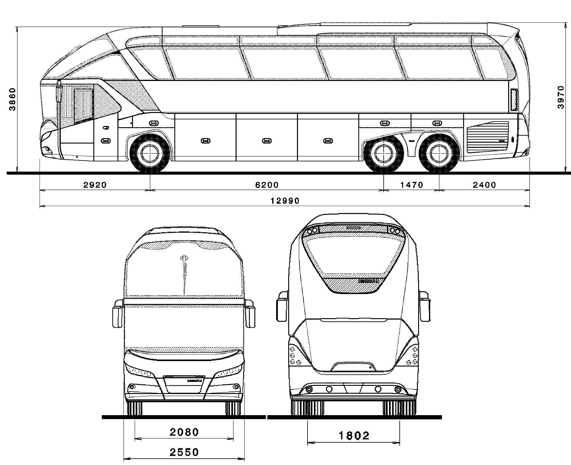 Neoplan автобус салон схема